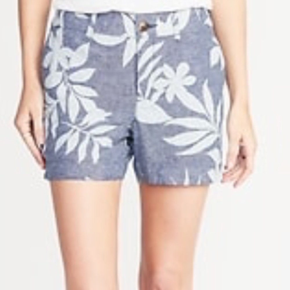 NWT Old Navy Mid-Rise Printed Linen Blend Size 0